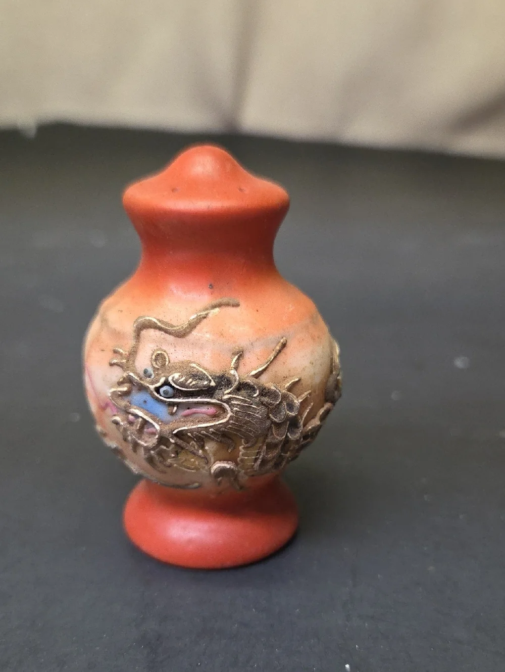 Japanese Moriage Dragonware salt and pepper shaker set.
